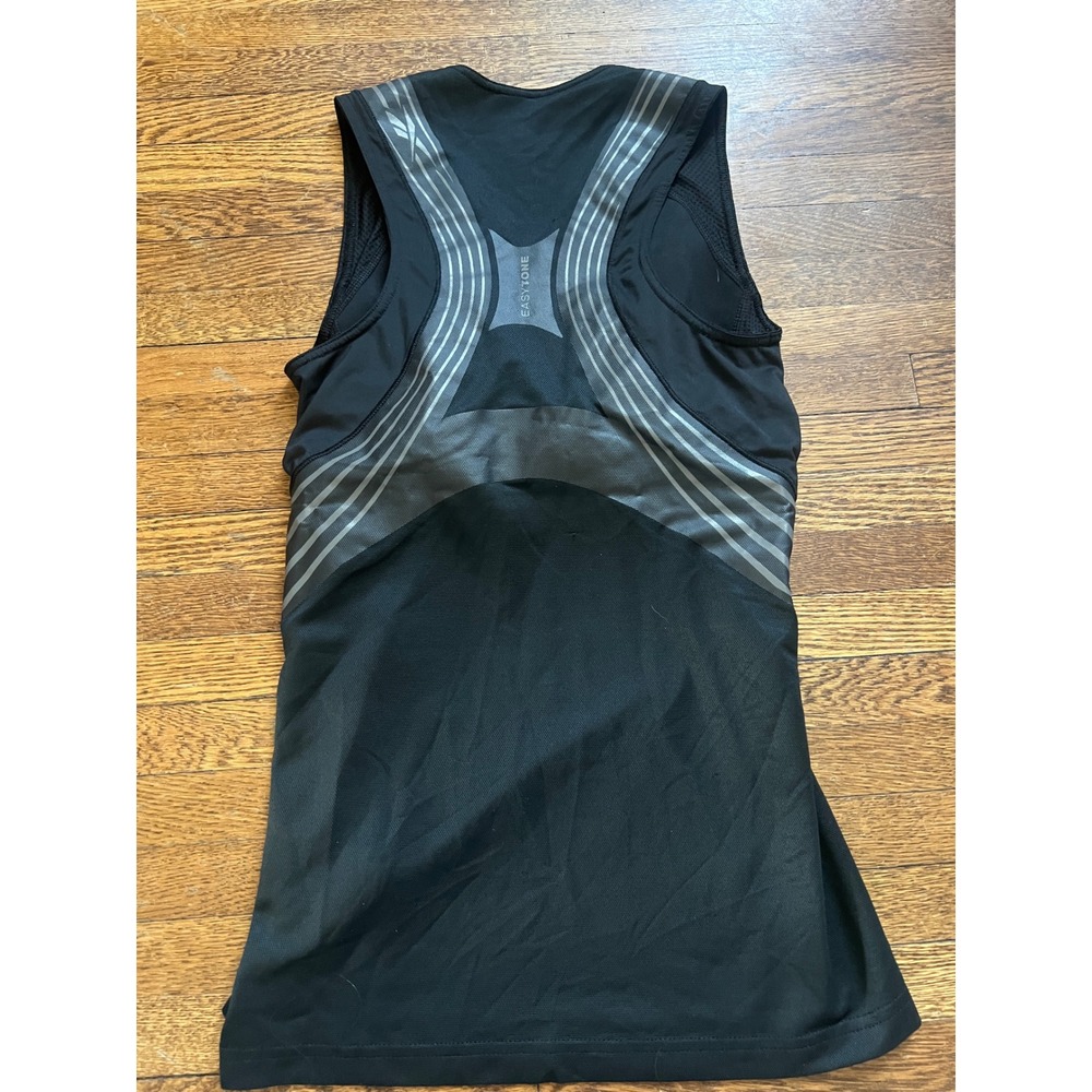 Reebok EasyTone PlayDry Athletic Tank Top Womens Medium Black Built In Bra Mesh